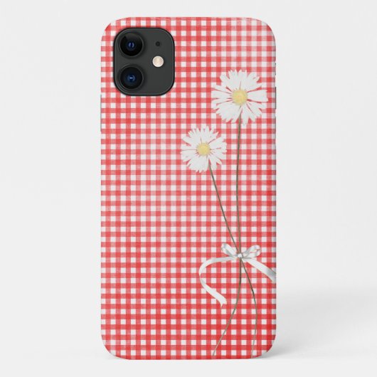 デイジーの花束を赤いギンガムに Case-Mate iPhoneケース (裏面)