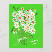 デイジーの花束 手描きのグアッシュ お礼 ポストカード (正面)