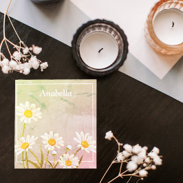 デイジーの花枠のヴィンテージ背景 ノートパッド