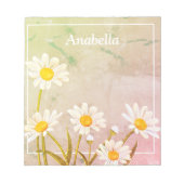 デイジーの花枠のヴィンテージ背景 ノートパッド (正面)