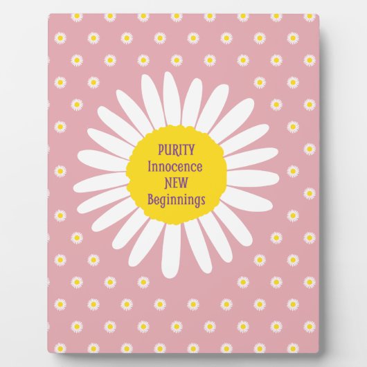 デイジーの花柄 – 純度、無垢引用文 フォトプラーク (正面)