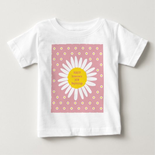 デイジーの花柄 – 純度、無垢引用文 ベビーTシャツ (正面)