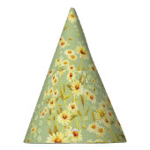 デイジーの花:水色ダークシームレス。 パーティーハット (右)