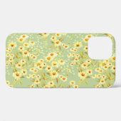 デイジーの花:水色ダークシームレス。 Case-Mate iPhoneケース (裏面 (横))