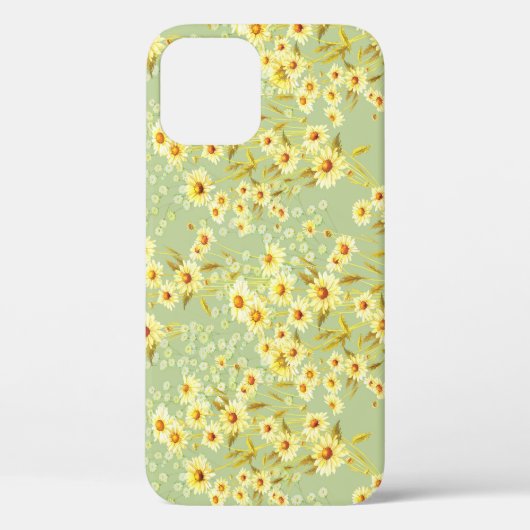 デイジーの花:水色ダークシームレス。 Case-Mate iPhoneケース (裏面)