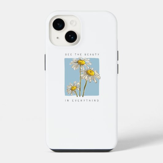 デイジーの花 美容スローガン iPhoneケース (裏面)