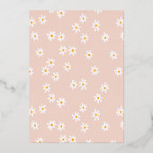 デイジーの花Boho妹光沢のある赤ちゃんシャワー 箔招待状 (裏面)