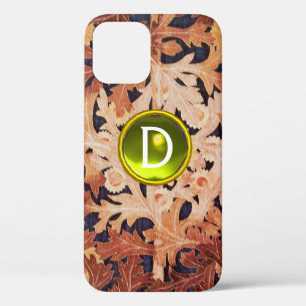 デイジーの茶色フローラ黄宝石モノグラム花 iPhone 12ケース