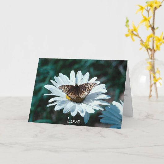 デイジーの蝶 カード (黄色い花)