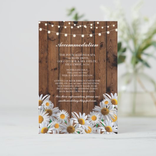 デイジーの調節木は結婚式の招待状をつけます エンクロージャーカード (スタンド正面)