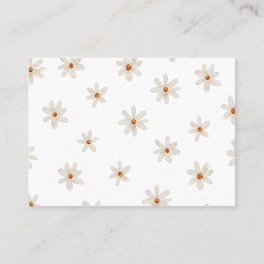 デイジーの赤ちゃんシャワー予約リクエスト エンクロージャーカード (裏面)