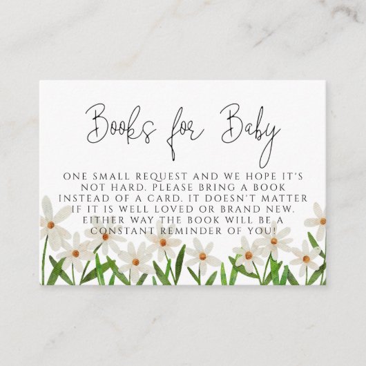 デイジーの赤ちゃんシャワー予約リクエスト エンクロージャーカード (正面)
