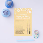 デイジーの赤ちゃんシャワー推測誰のゲームフライヤー チラシ (シングル)