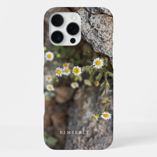 デイジーの野の花と石のカスタムiPhoneケース iPhoneケース (裏面)