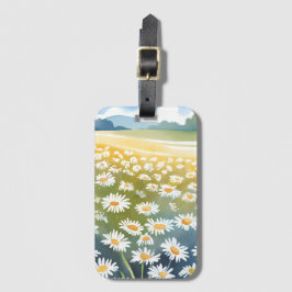 デイジーの野原 | 花畑の花の絵画 ラゲッジタグ