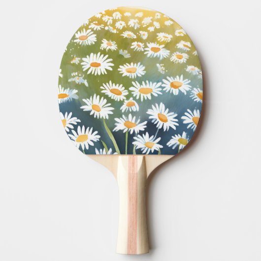 デイジーの野原 | 花畑の花の絵画 卓球ラケット (正面)