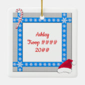 デイジーの金髪の雪片フレーム セラミックオーナメント (裏面)