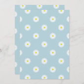 デイジーの青の図解パタ淡い色のーン 招待状 (正面/裏面)