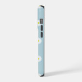 デイジーの青の図解パタ淡い色のーン iPhoneケース (左側面)