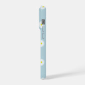 デイジーの青の図解パタ淡い色のーン iPhoneケース (左側面)