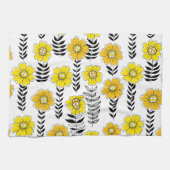 デイジーの黄色と黒 キッチンタオル (横)