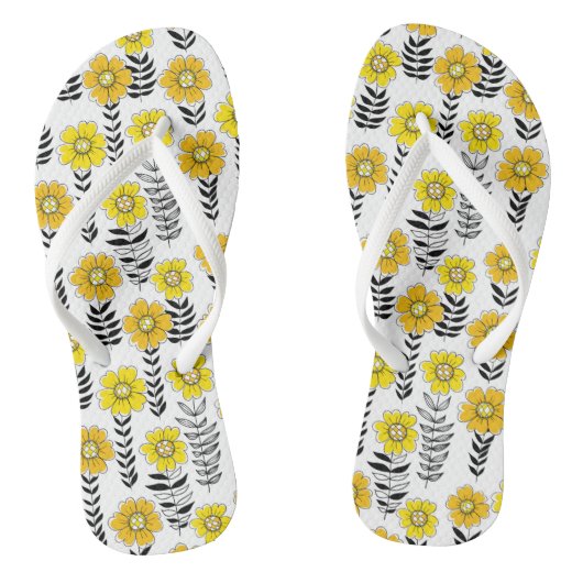 デイジーの黄色と黒 ビーチサンダル (ソール)