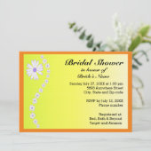 デイジーの黄色の背景ブライダルシャワー 招待状 (スタンド正面)