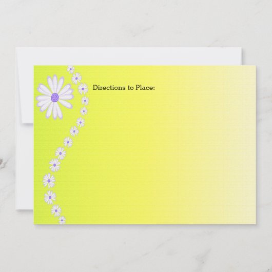 デイジーの黄色の背景ブライダルシャワー 招待状 (裏面)