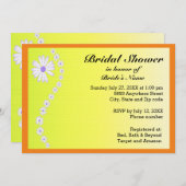 デイジーの黄色の背景ブライダルシャワー 招待状 (正面/裏面)
