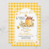 デイジーはすぐに3ベビーシャワーの家族になる 招待状 (正面/裏面)