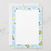 デイジーはっきりしたパステルブルーイエロー名前をカスタムする ノートカード (裏面)