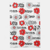 デイジーは赤と黒 キッチンタオル (縦)