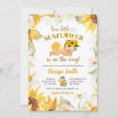 デイジーひまわり夏の赤ちゃんシャワー 招待状 (正面)
