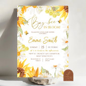 デイジーひまわり蜂ベビーシャワー招待状 招待状