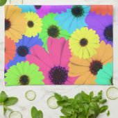 デイジーまたはマリーゴールドカラフルパタサイケデリックーン キッチンタオル (折り畳み)