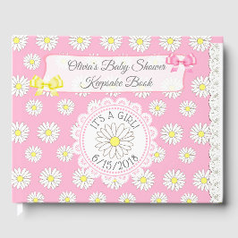 デイジーをテーマにした女の子の赤ちゃんシャワーGuestbook Keepsake ゲストブック