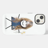 デイジーを持った棒人間ガール iPhoneケース (裏面横)