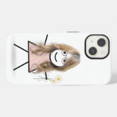 デイジーを持った棒人間女子 iPhoneケース (裏面横)