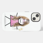 デイジーを持った棒人間女子 iPhoneケース (裏面横)