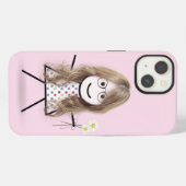 デイジーを持った棒人間女子 iPhoneケース (裏面横)