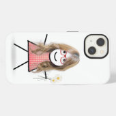 デイジーを持った棒人間女子 iPhoneケース (裏面横)