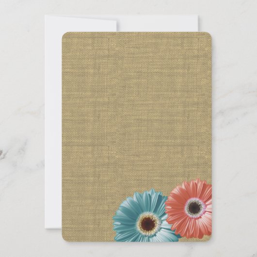 デイジーアンドバーラップコーラルアンドアクア 招待状 (裏面)