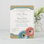 デイジーアンドバーラップコーラルアンドアクア 招待状 (スタンド正面)