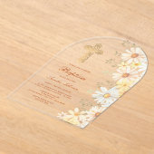 デイジーアーチバプテスマ アクリル招待状 (レイダウン)