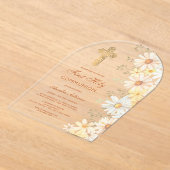 デイジーアーチファースト聖餐式 アクリル招待状 (レイダウン)