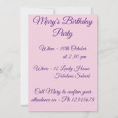 デイジーアート 水彩画 誕生日招待状 招待状 (裏面)