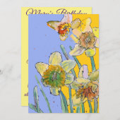 デイジーアート 水彩画 誕生日招待状 招待状 (正面/裏面)