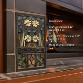 デイジーアールデコフローラウォールデコールアールヌーボー タイル