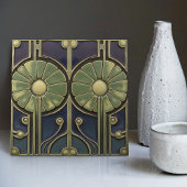 デイジーアールデコフローラウォールデコールアールヌーボー タイル