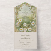 デイジーアールヌーボーアイボリーグ結婚リーン オールインワン招待状 (内側)